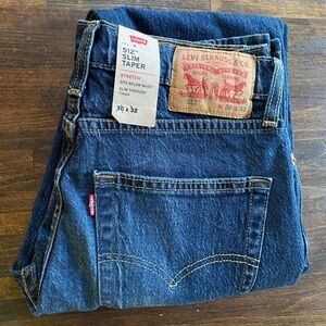 Levis 512 Jeans Mens 30x32 Blue Slim Fit Tapered Leg Denim Pants Stretch NWT